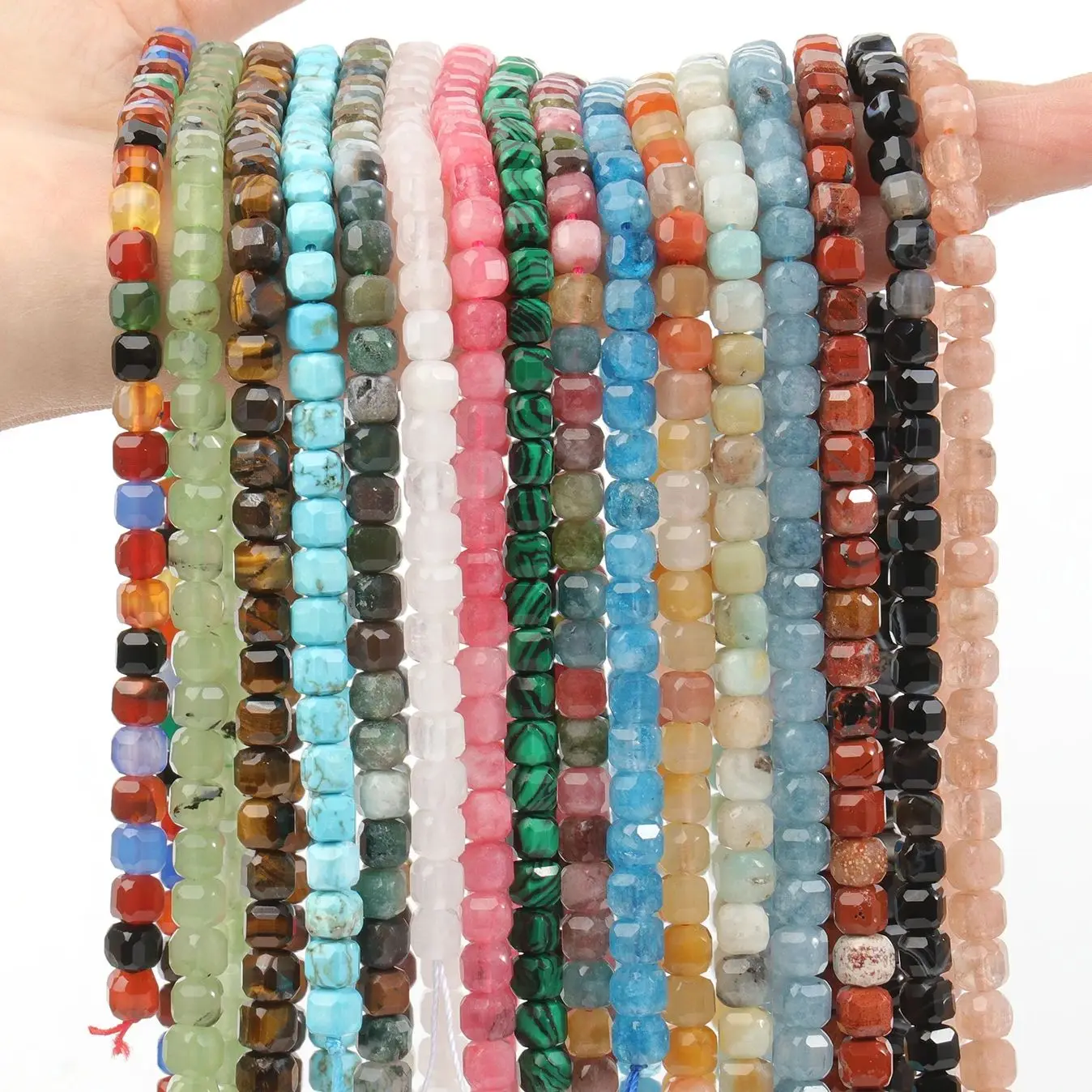 Natural Amazonite Cube Beads – 5-5.5mm Faceted Stone Beads For Jewelry Making (60 Beads Per Strand)