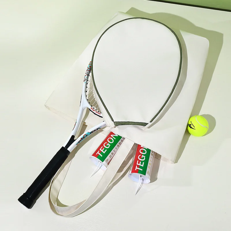 White Tennis Bag Female Single Shoulder Bag Portable Tennis Racquet Bag Tenis Large Capacity Canvas Tennis Racket Bag Waterproof 3