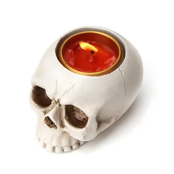 New Halloween Skull Skeletal Lamp Skull Hand Candlestick Ornaments Skeleton Ghost Led Candle Flame Light Lamp Home Party Decor