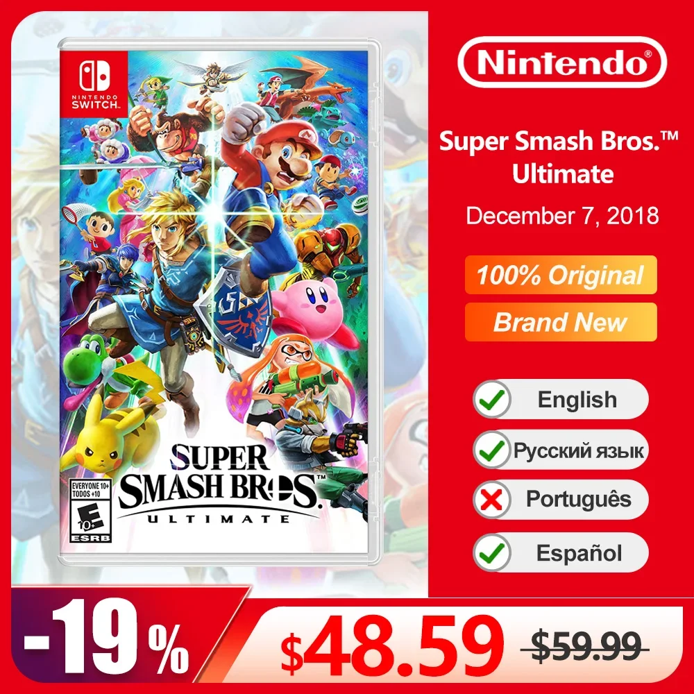 Super Smash Bros. Ultimate Cartão de Jogo Físico Oficial para Nintendo Switch Oled Lite 100 Original Promoções
