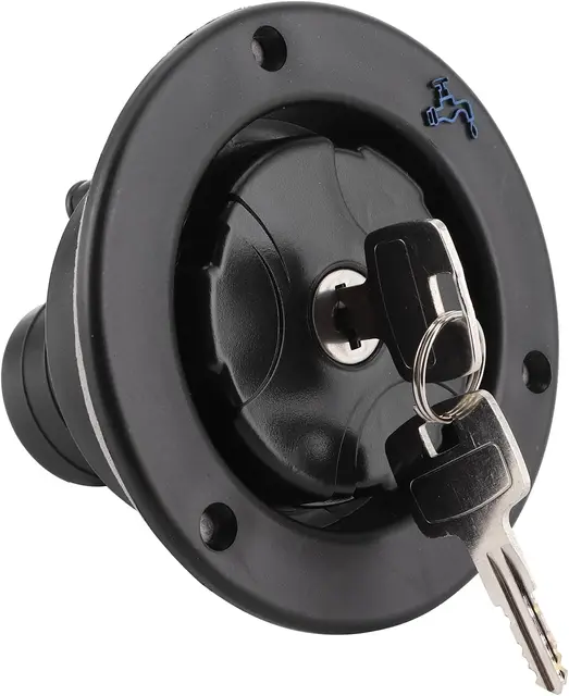 Bouchon de verrouillage d'entrée d'eau pour camping-car, boîtier d'entrée d'eau douce et capuchon de verrouillage avec 2 clés pour camping-car, caravane et camping-car 1