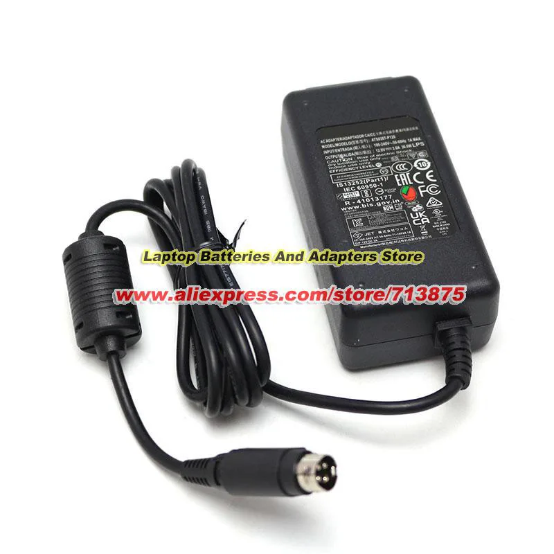 ATS036T-P120 AC 어댑터 12V 3A 36W ATSO36TP120 WACOM CINTIQ 16 Dtk1660 DTK-1660/K1-CA DTK1661용 4핀 전원 공급 장치