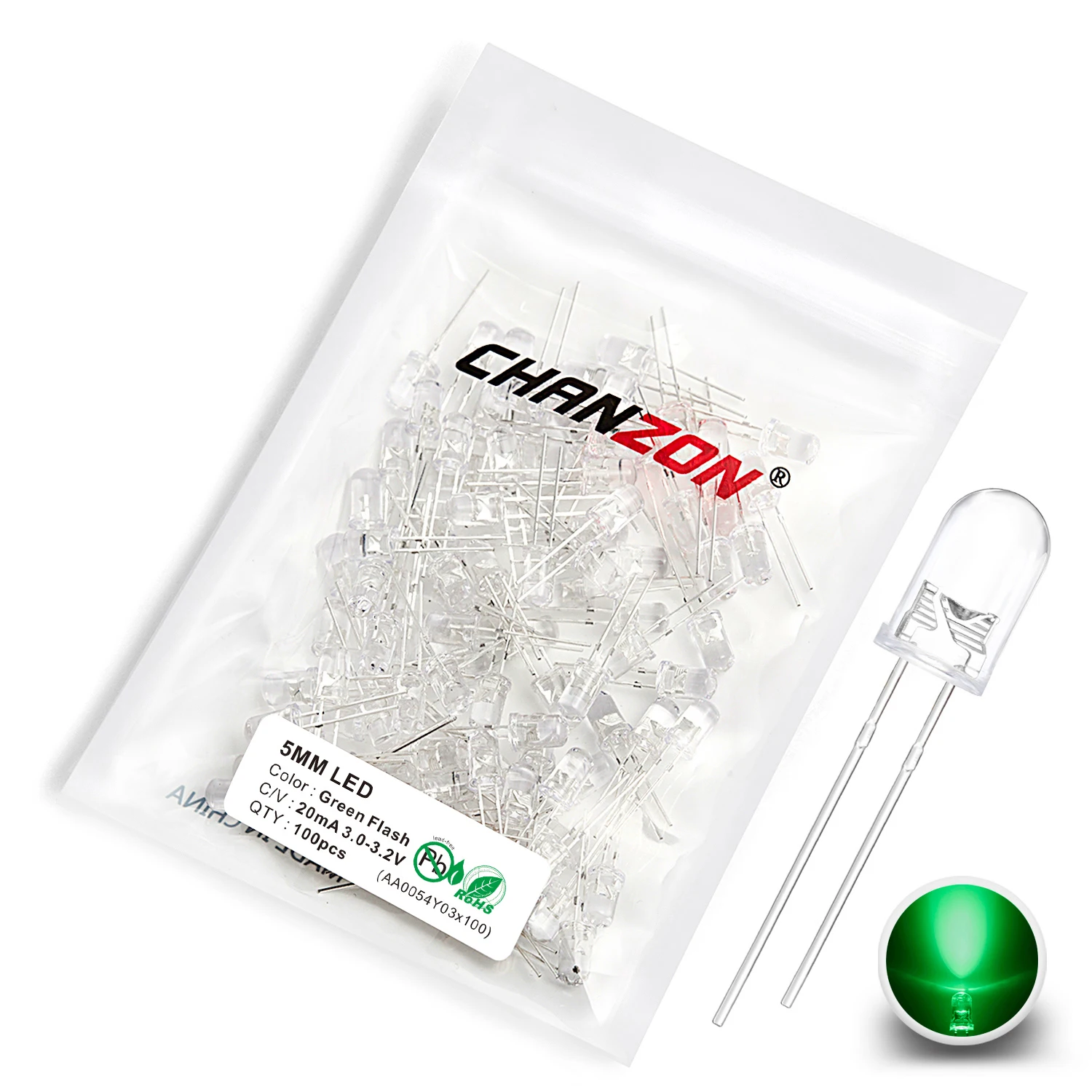 100pcs 5mm Multicolor Flashing LED Bulb Set
