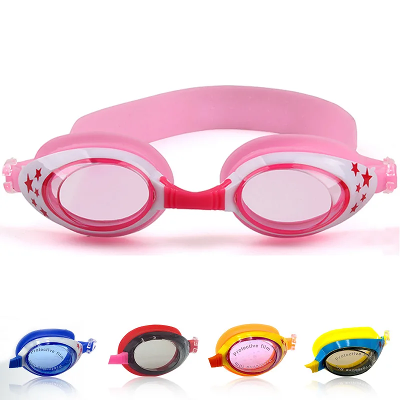 High-definition Children's Waterproof And Anti Fog Swimming Glasses, Convenient Goggles Silicone Connected Earplugs