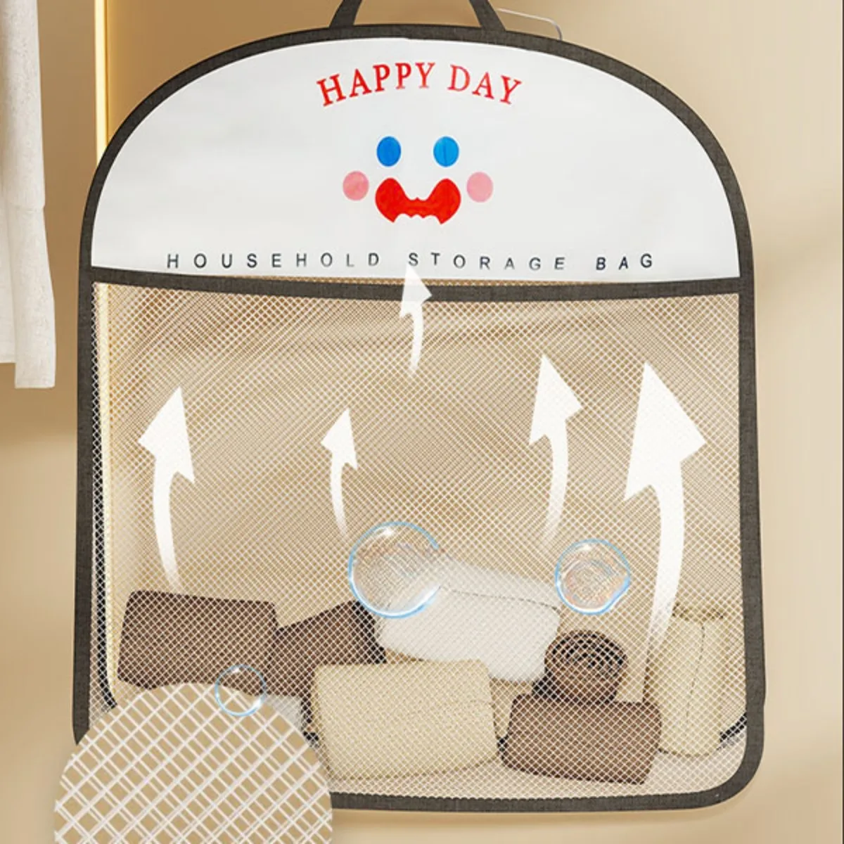Storage Hanging Bag Breathable Multifunctional Mesh Kitchen Wardrobe Hanging Organizing Bag Socks Bra Underwear Magazine Sorting 5