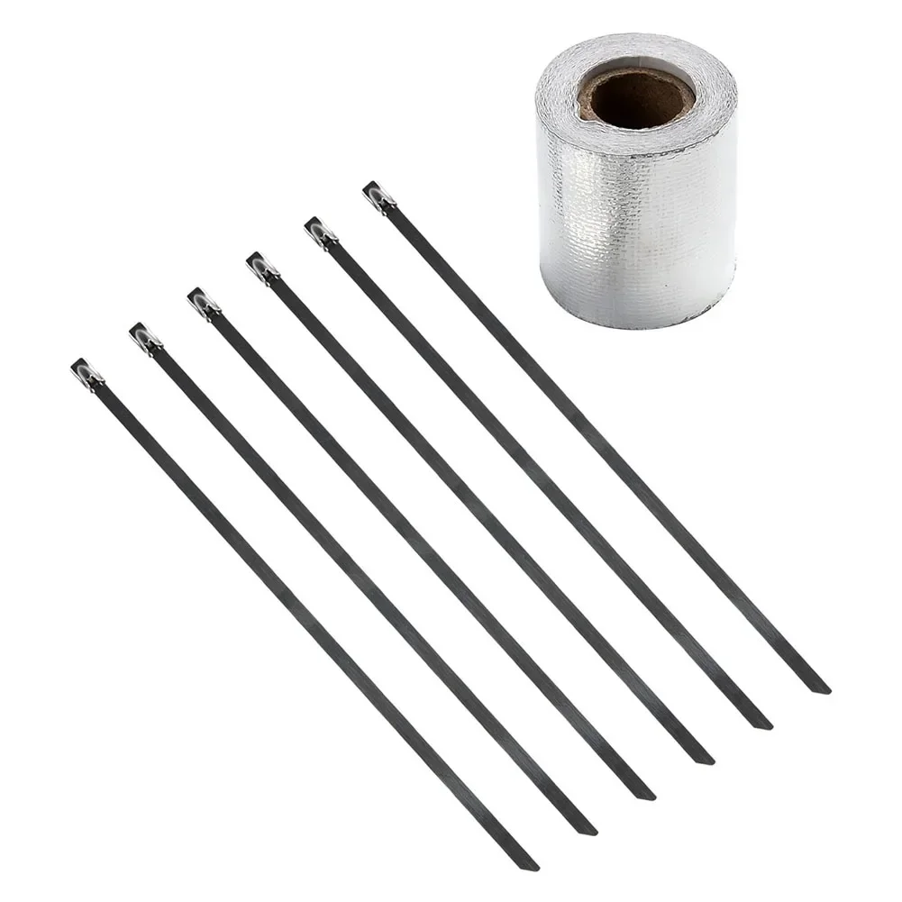 High Temperature Resistant Exhaust Pipe Insulation Tape Fiberglass Aluminum Foil Tape 1 Roll Of Car Heat Protection Foil Film fiberglass insulation tape