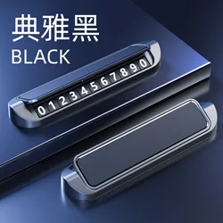 Premium Alloy Temporary Parking Signs and Elegant Interior Car Accents (Black)