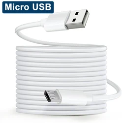 Ultra Long Micro USB Charging Cable Power Extension Cord - Multiple Length Options - 3m (White Micro USB)