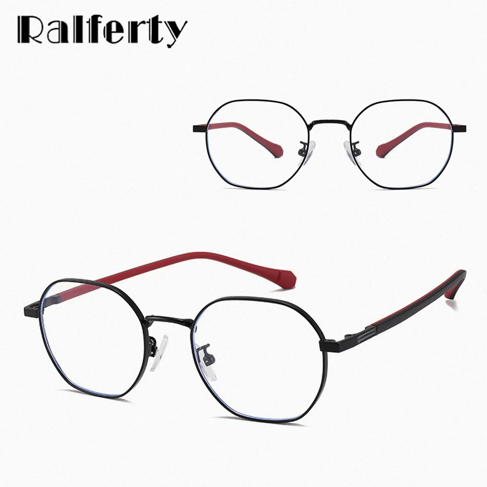 Ralferty Kids Eyeglasses Frame Child Anti Blue Light Zero Optical Frame Metal Myopia Prescription Glasses Eyewear