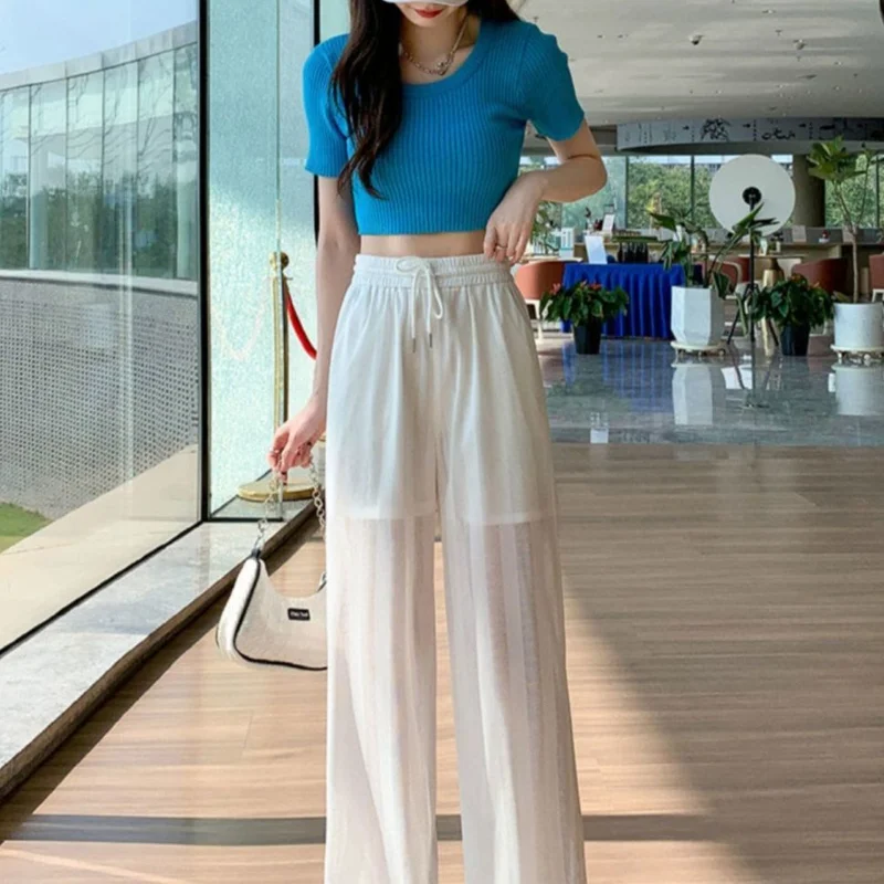 BEENLE Women's Pants Summer 2022 Spring Loose Wide-leg Pants High Waist All-match Solid Oversized Casual Korean Fashion Trouser