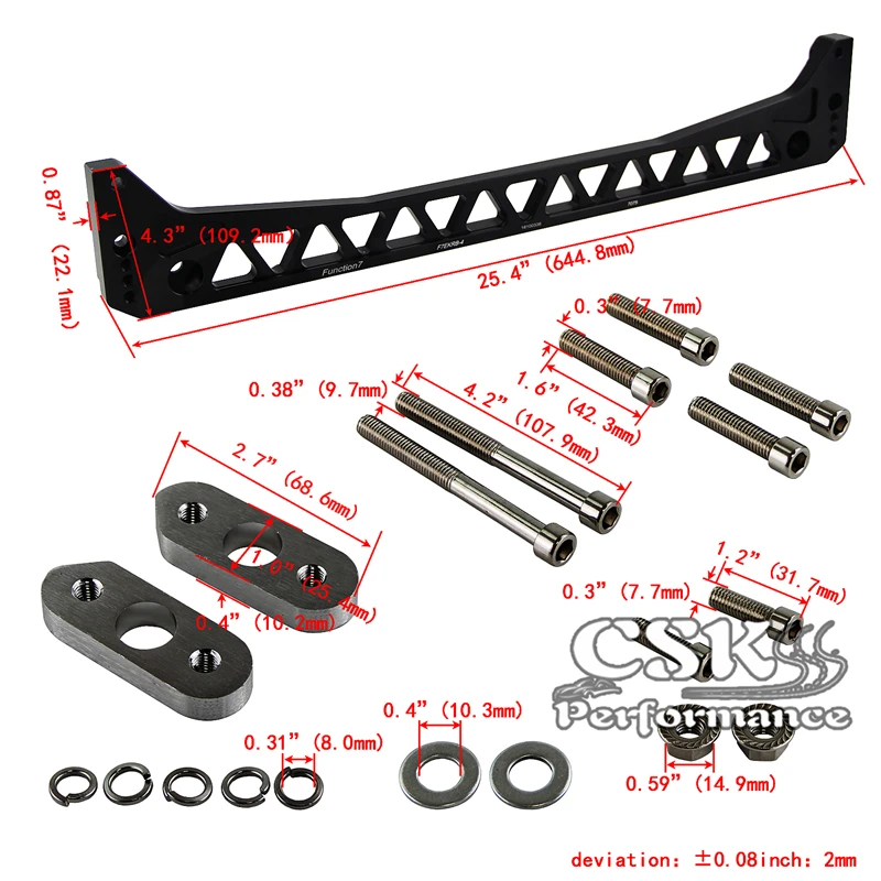 Rear Lower Control Arm +Subframe Brace For 1996-2000 Honda Civic EK EJ