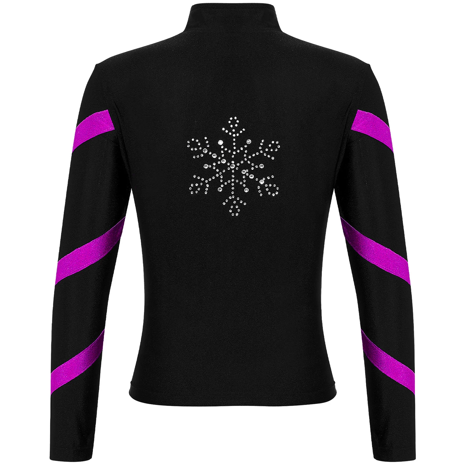 Kids Fleece Outfit Kids Girls Fleece-Lined Jacket Long Sleeve Coat Zipper Stand Collar Sweatshirt for Figure Ice Skating Gymnastics Dance Workout