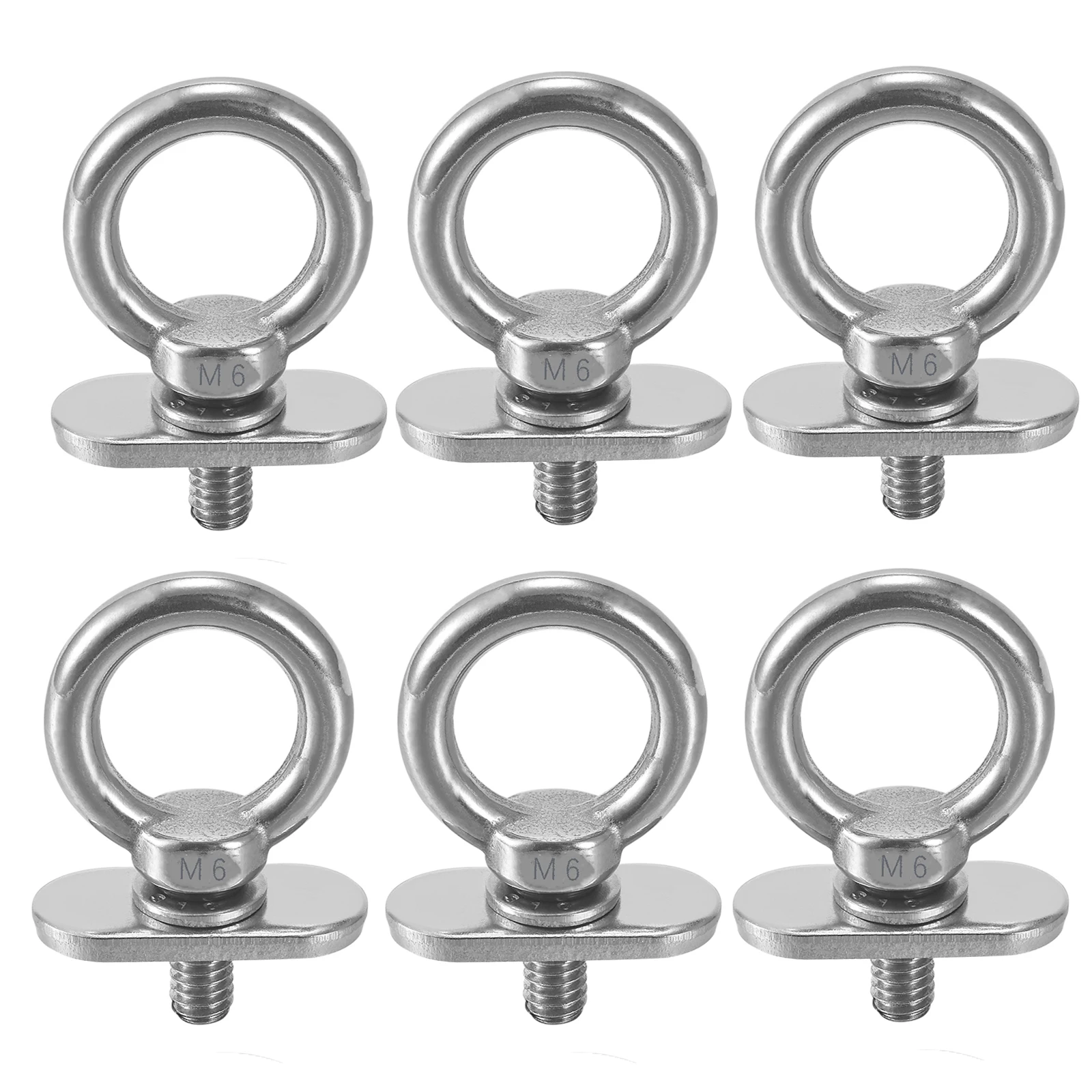 Track Mount Tie Down Eyelets,Kayak Track Accessories, M6 Bolt, 316 Stainless Steel(6 Pcs)