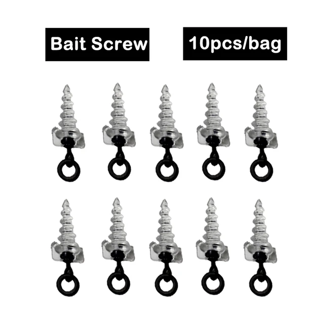 10 Pcs Bait Screws With Ring Swivel, Suitable For Outdoor Fishing Hair  Rigging Hooks, Bait Retainer Fishing Gear Fishing Fishing Accessories