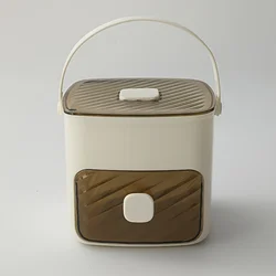 Double Layer Ice Maker with Easy - Press Lid - Perfect for DIY Frozen Treats & Beverages (Ivory)