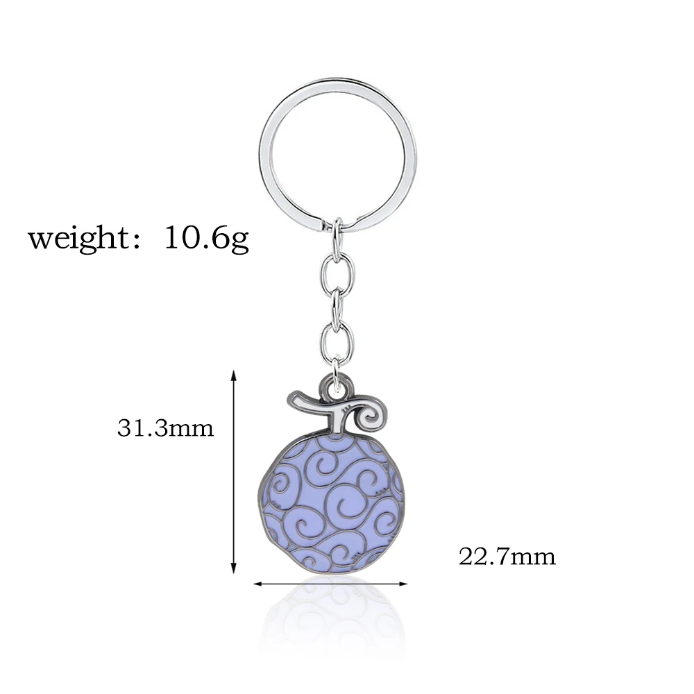 Anime Keychain Devil Fruit Key Ring Roronoa Zoro Ace Hat Rubber