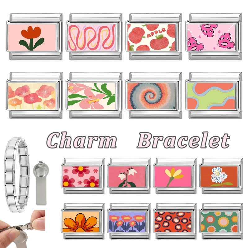 Italian Jewelry Bracelet Link Charms Stainless Steel