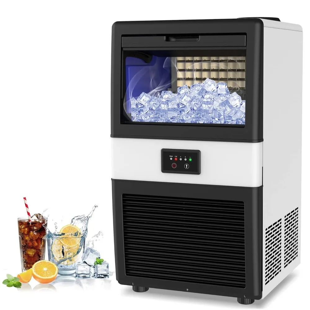 

Commercial Ice Maker Machine, 70LBS/24H Under Counter Ice Machine w/ 10LBS Bin, 2 Water Inlet Modes, Self-Clean, Ideal for Bar