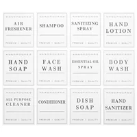 Bathroom Labels For Organizing Set  Waterproof Refillable Bottles Stickers For Dish Soap Body Wash Conditioner Shampoo Display 1