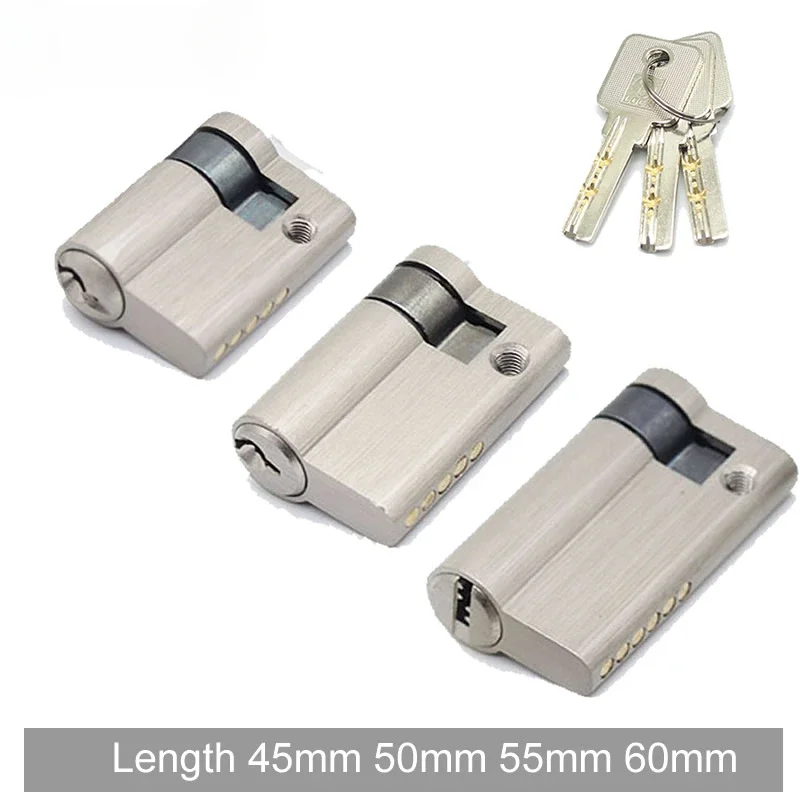 45mm 50mm 55mm 60mm Invisible door lock core glass door lock single side cylinder with knob for fire-proof