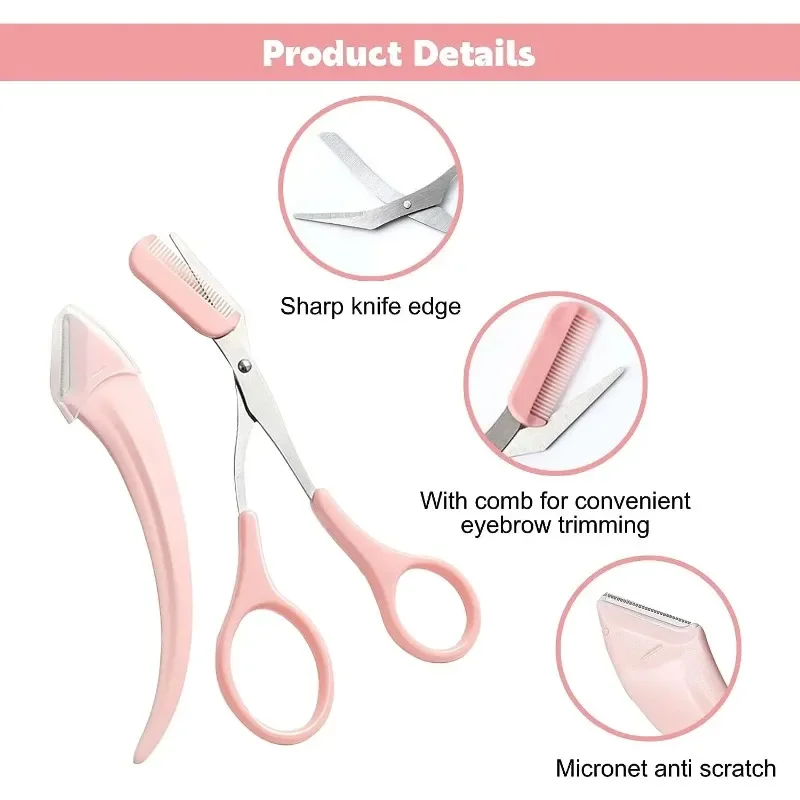Eyebrow makeup Trimming Knife Face Razor Women Professional Eyebrow Scissors With Comb Brow Trimmer Scraper Accessories eyebrow trimmer set eyebrow razor set eyebrow trimmer blade eyebrow scissors eyebrow razor eyebrow trimmer eyebrow scraper