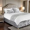 Wrap Valance Frame Cover With Around Elactic Belts and Three Sides Fabric (No Platform) Bed Skirt Crushed Velvet Divan Bed Base 2