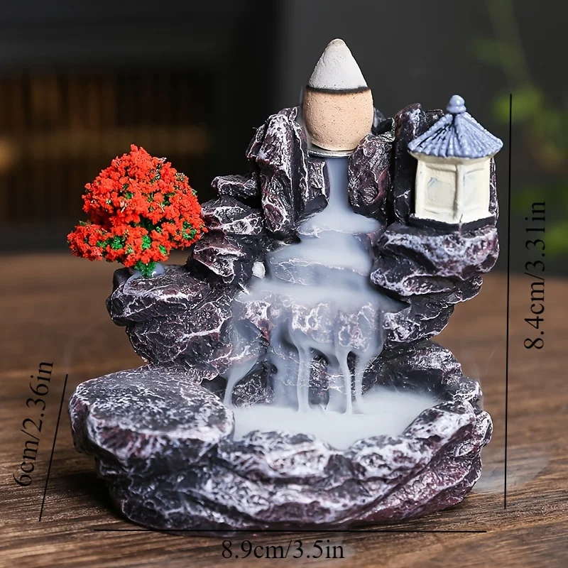 Bruciatore di incenso a riflusso a forma di drago - Cascata in ceramica