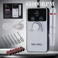 New 45000RPM Professional Electric Nail Drill Machine Rechargeable Nail File Nails Accessories Gel Nail Polish Sander Low Noise 1