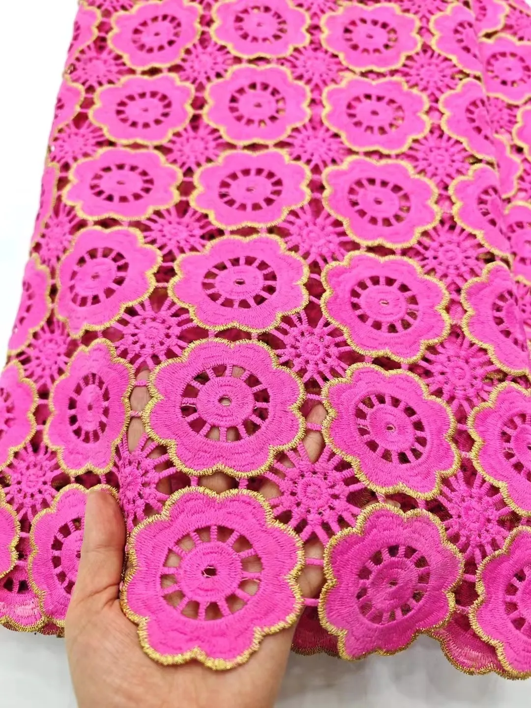 

African Milk Silk Cord Lace Fabric, French Tulle Embroidery, Mesh Sequins, Nigerian Lace Material, High Quality, 2024