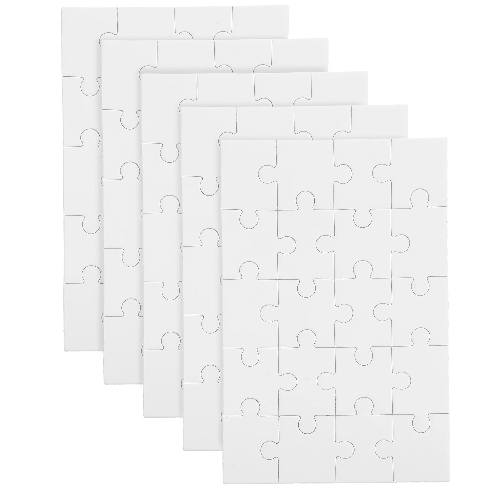 5 Sets Blank Jigsaw Puzzles Sublimation Puzzle Craft DIY Custom Puzzle for  Heat Press Thermal Transfer Puzzle Craft (A5-20）