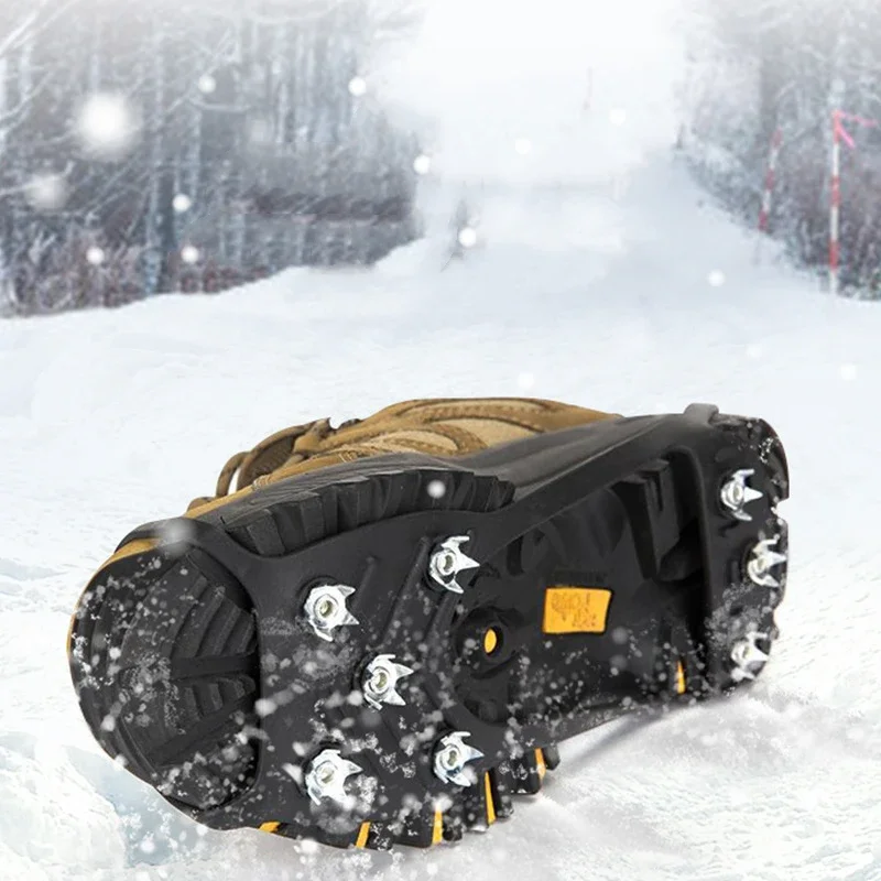 8 Teeth Climbing Crampons for Outdoor Winter Walk Ice Fishing Snow Shoes Antiskid Manganese Steel Shoe Covers