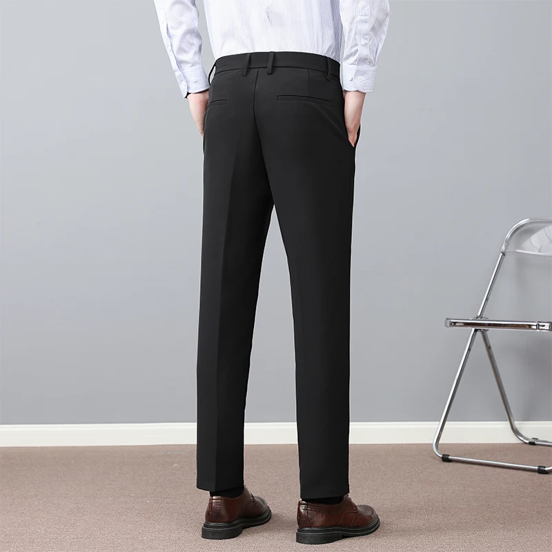 Brand Clothing Spring Formal Ankle Length Pants Men Business Elastic Waist Suit Pant Korean Trousers Plus Size 27 40 42 5