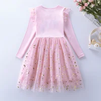 Robe d'automne en maille de licorne brodée en coton pour filles, nouvelle collection 6