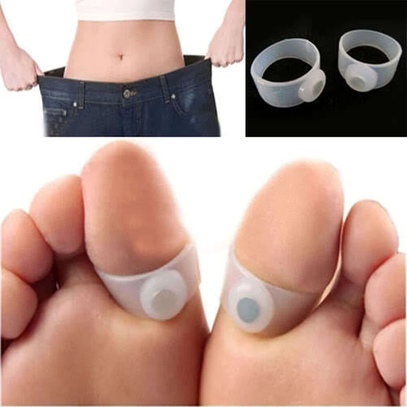 2Pcs/Set Powerful Loss Weight Foot Massage Toe Ring Lose Toe Ring Body Building Slimming Massager Silicon Magnetic Foot Massager