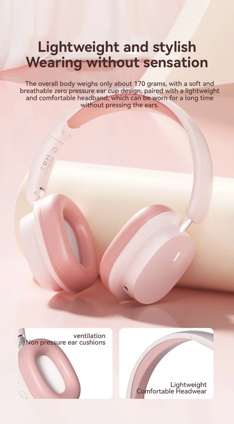 2026 New Foldable Headset Wireless Bluetooth Earbuds Head Mounted Noise Cancelling Earphones Sports with Mic Music Headphones