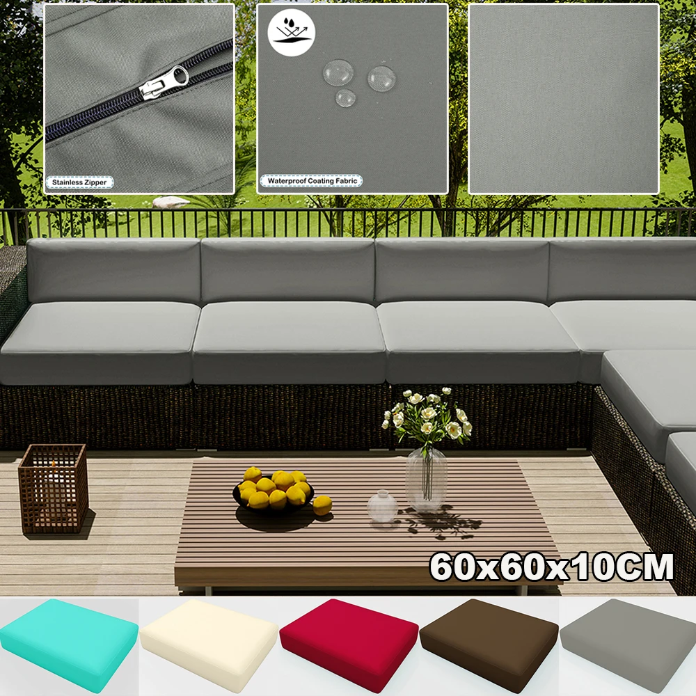 Patio Square Waterproof Slipcover Outdoor Sofa Seat Cushion Covers Garden Rattan Chair Sectional Sofa Covers Furniture Protector