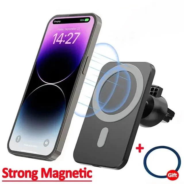 Magnetic Car Wireless Charger For iPhone 17 16 15 14 13 12 Pro Max Mini Car Phone Holder Stand Mount Fast Charging Station 1