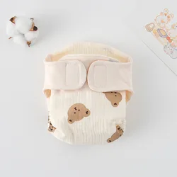 Summer Cotton Reusable Baby Training Pants | Cartoon Print Infant Shorts and Diaper Cover - L (Bear)