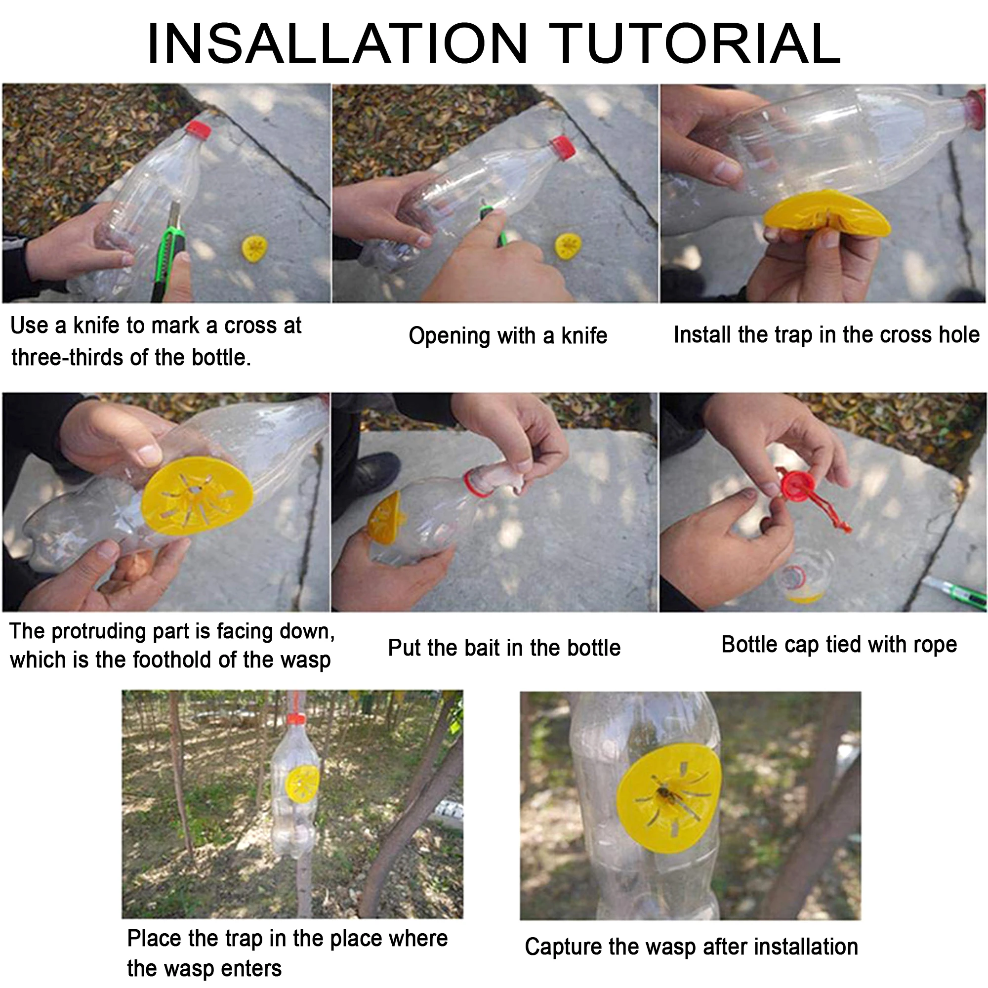 2/5/10Pcs Wasp Trap Catcher Flower Shape Flying Insects Funnel Trap Bee Hornet Catcher Garden Outdoor Hanging Pest Control Tool - Image 6