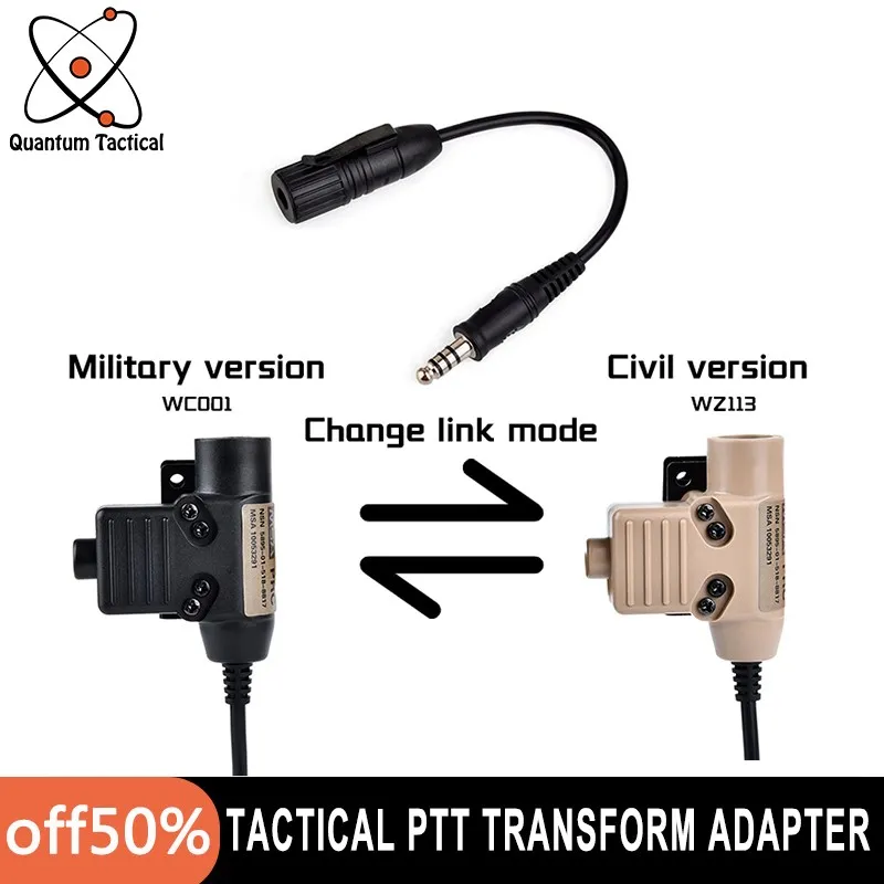 WADSNAirsoftTacticalPTTWiringTransformAdapterHuntingCable