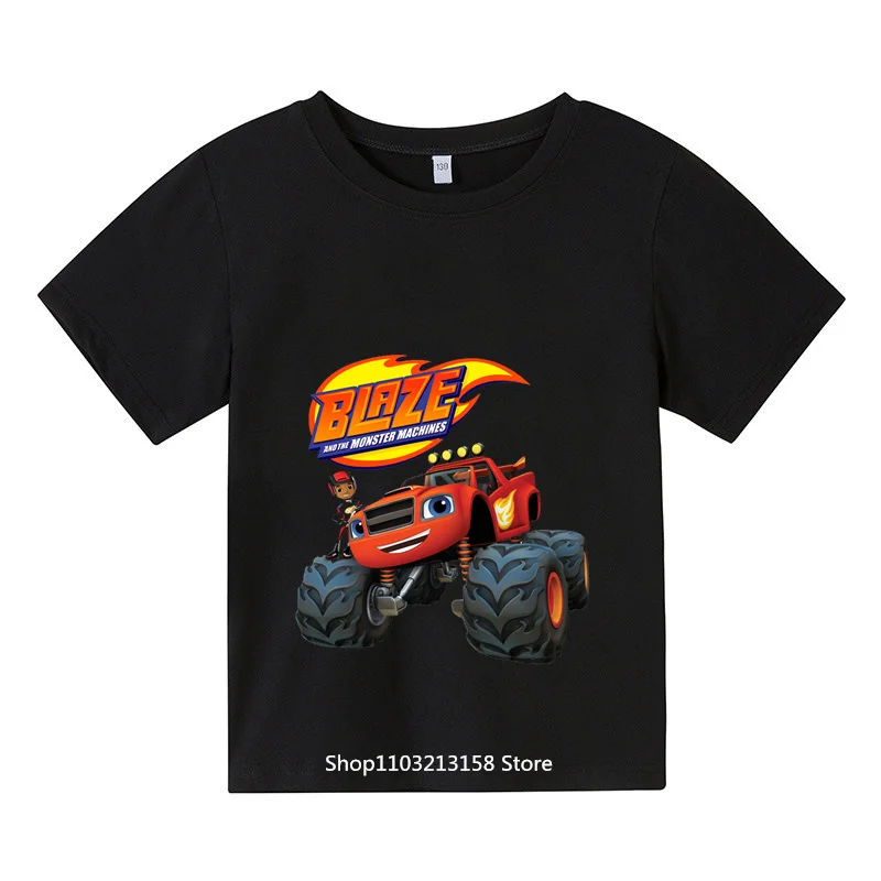 Blaze And The Monster Machines Cartoon Kids Divertenti T-Shirt Neonati Cool Summer T Shirt Bambini Top Ragazze Vestiti Tees