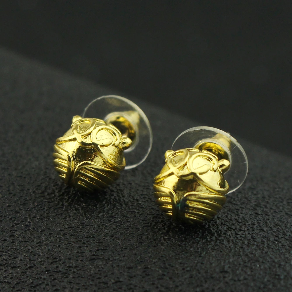 Quidditch Golden Snitch Pendant Earrings Magic Academy Hermione