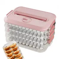Dumpling Storage Box For Freezer 4 Layers Food Storage Containers With Lid Cookie Storage Containers With Date Timer For Kitchen 1