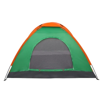 2-Person Waterproof Camping Dome Tent for Outdoor Hiking Survival Orange & Green 4