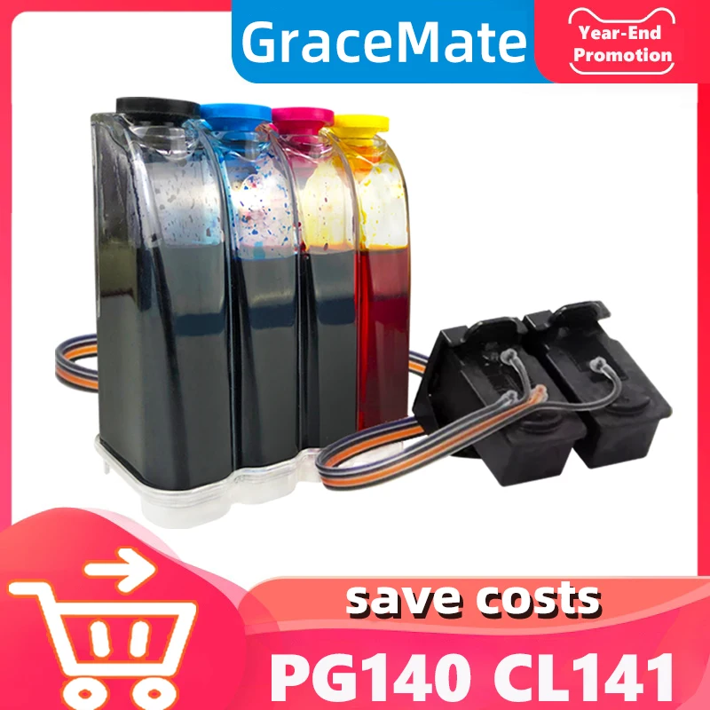 

PG140 CL141 CISS Replacement for Canon pg140 cl141 Ink Cartridges for Pixma MG2580 MG2400 MG2500 IP2880 MG3610 MX391 MX474 MX534