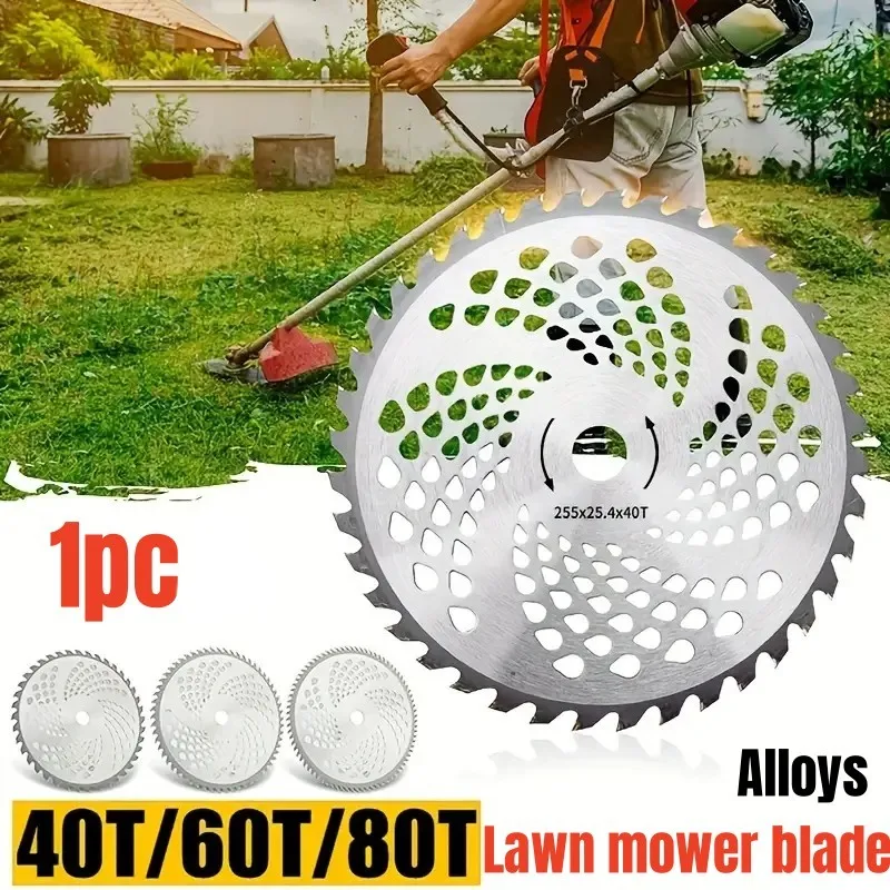 Mower Head 1pc Durable 40/60/80 Teeth Mower Head Blade Wood Mower Disc Fixed Four-Piece Set Lawn Mower Garden Weed Parts
