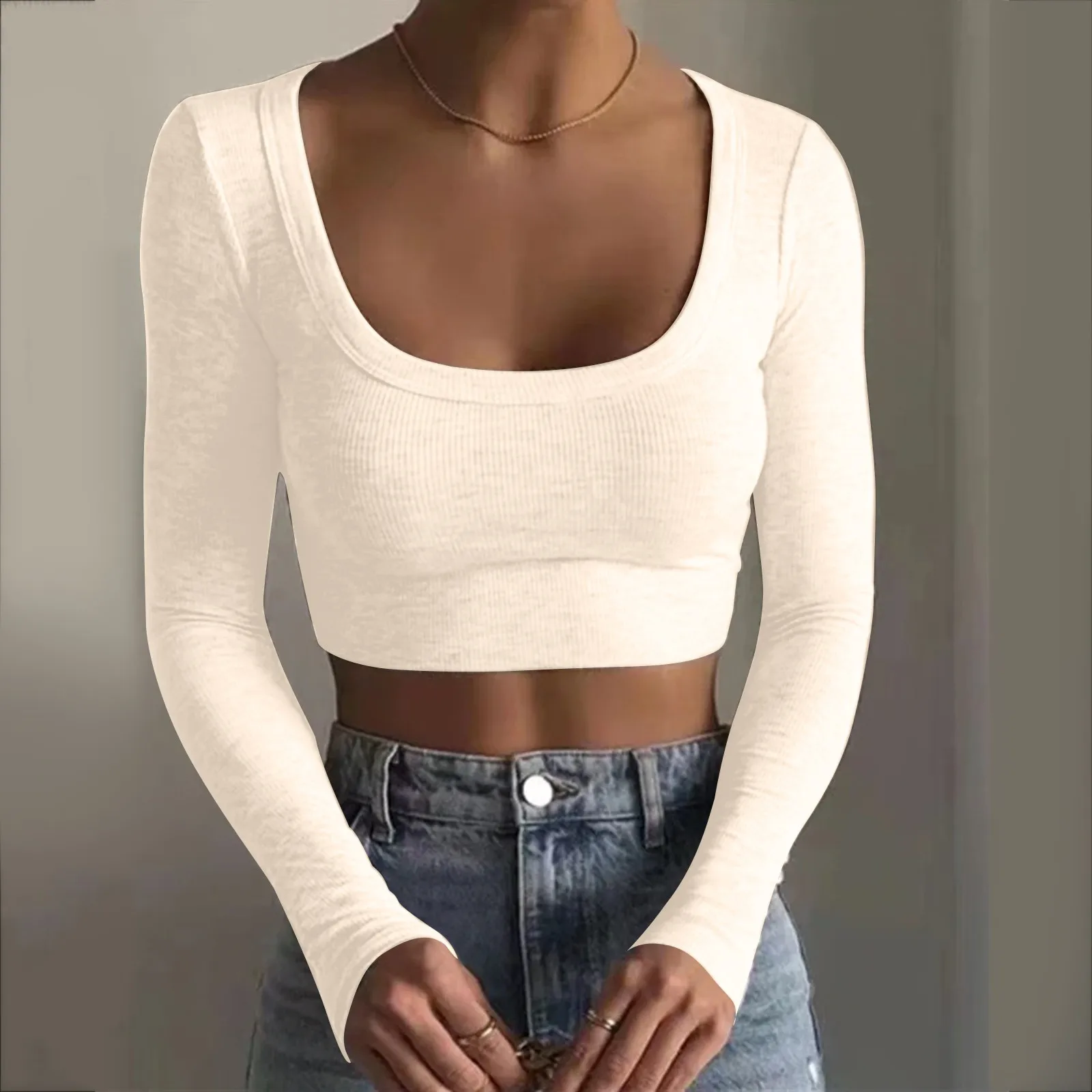 

Turtleneck Long Sleeve T Shirt Female Women Clothing 2024 Spring Autumn New Crop Top Tee Shirt Fashion Korean Y2K Tank Tops
