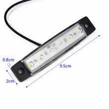 

White 12V 6 LED Side Marker Light For Trailer Truck Boat BUS Indicator RV Lamp Auto Motorcycle Accessories