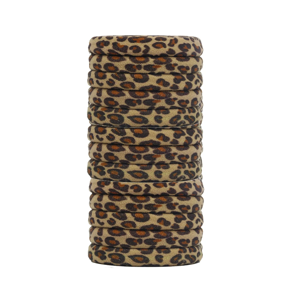 50 Stück Nahtlose Elastische Haargummis Ohne Haarschäden Pferdeschwanzhalter Leoparden-Tiermuster-Bänder für Frauen Mädchen Dünnes Dickes Haar Haaraccessoire – Detail 6