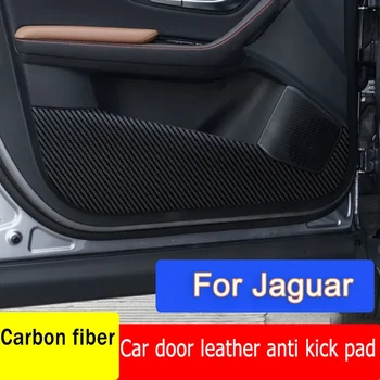 For Jaguar XEL 2020-2024 Car Door Anti-kick Pad Carbon Fiber Leather Protection Film Stickers Decorative Mat Auto Accessories 1